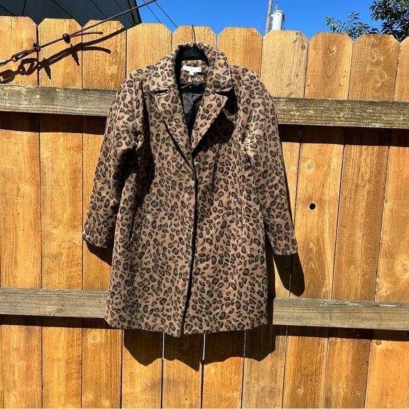 Adyson Parker Women's Cheetah Button Coat size large fall winter animal print - Picture 3 of 11